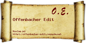 Offenbacher Edit névjegykártya